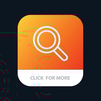 Glass Look Magnifying Search Mobile App Button Android and IOS Line Version vector