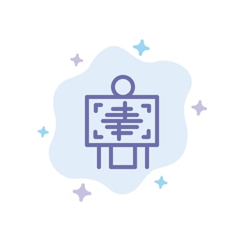 Xray Patient Hospital Radiology  Blue Icon on Abstract Cloud Background vector