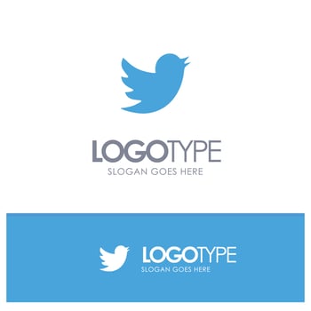 Network Social Twitter Blue Solid Logo with place for tagline vector
