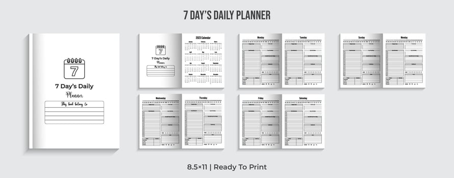 7 Days Daily Planner and Calendar Pro download vector