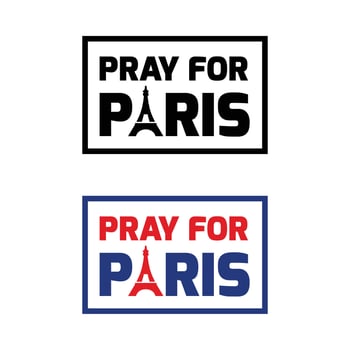 Pray for Paris typography with creative design vector