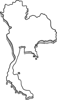 Hand Drawn of Thailand 3D Map png