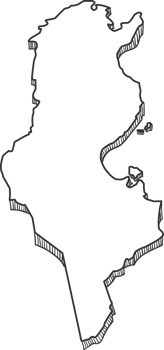 Hand Drawn of Tunisia 3D Map png