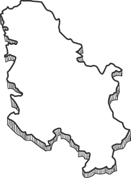 Hand Drawn of Serbia 3D Map png