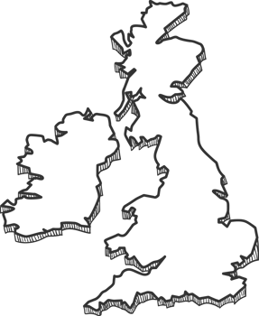 Hand Drawn of UK 3D Map png