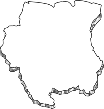 Hand Drawn of Suriname 3D Map png