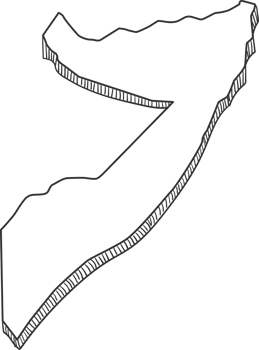 Hand Drawn of Somalia 3D Map png