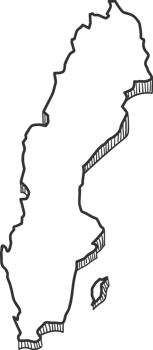 Hand Drawn of Sweden 3D Map png
