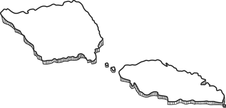 Hand Drawn of Samoa 3D Map png