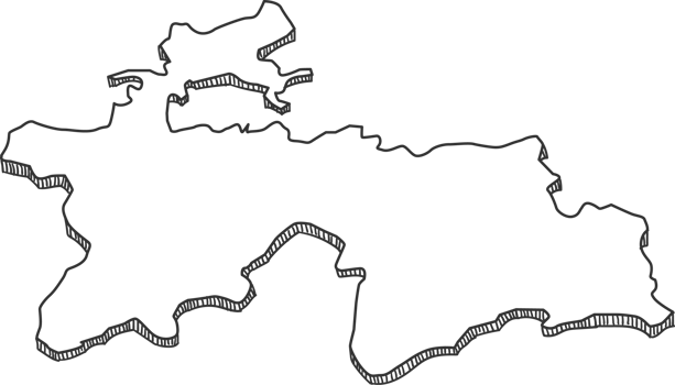 Hand Drawn of Tajikistan 3D Map png