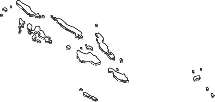 Hand Drawn of Solomon Islands 3D Map png