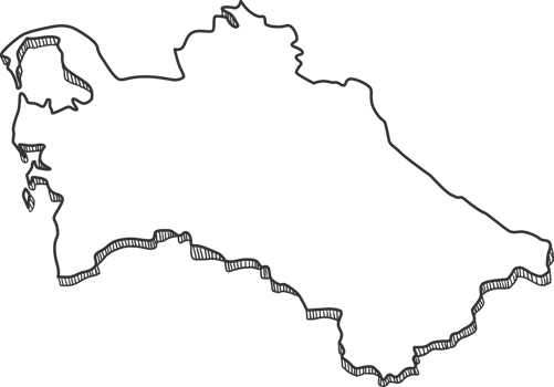 Hand Drawn of Turkmenistan 3D Map png