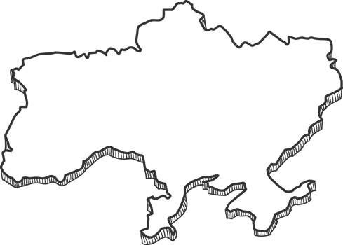 Hand Drawn of Ukraine 3D Map png
