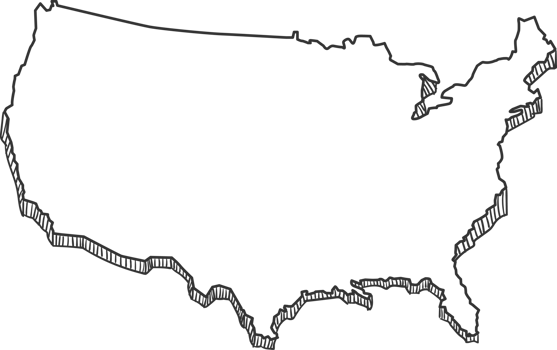 Hand Drawn of Usa 3D Map png