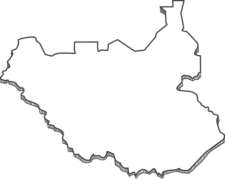 Hand Drawn of South Sudan 3D Map png