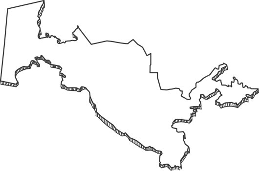 Hand Drawn of Uzbekistan 3D Map png