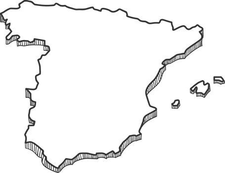 Hand Drawn of Spain 3D Map png