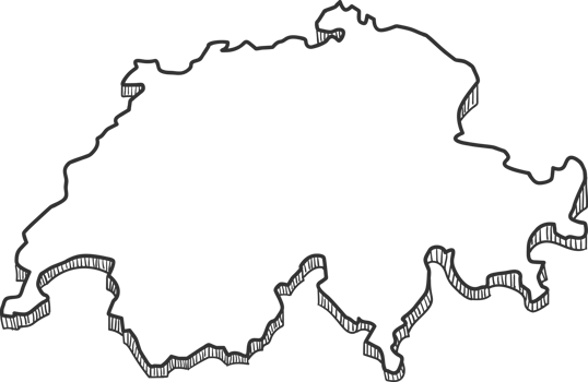 Hand Drawn of Switzerland 3D Map png