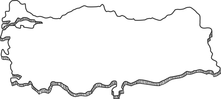 Hand Drawn of Turkey 3D Map png