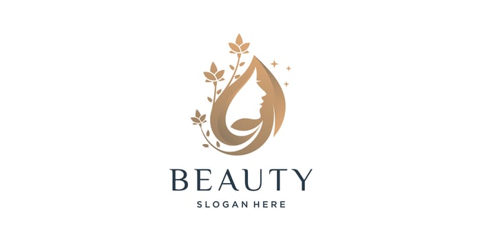 Beauty woman logo design with creative and unique idea vector