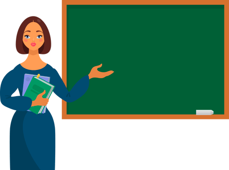 Cute Female teacher, girl pointing with her hand, holding books. School and learning concept, teacher s day,  illustration in cartoon style png