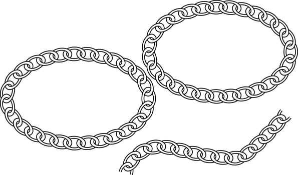 chain shape black art design vector