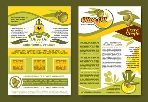 Olive oil extra virgin product vector posters set