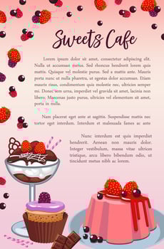Bakery sweet desserts and cakes vector poster