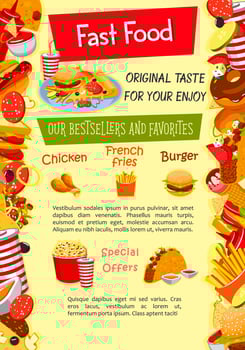 Vector poster for fast food restaurant template