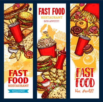 Vector fast food banners for fast food restaurant