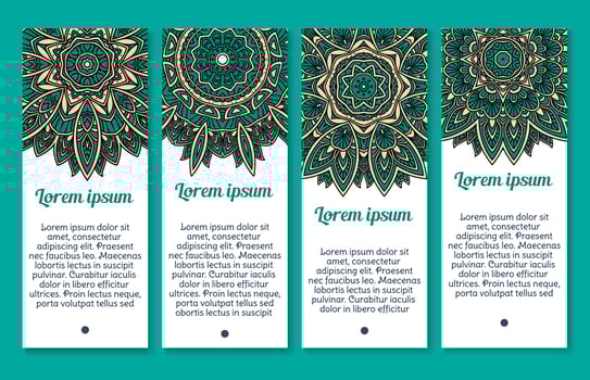 Vector banners floral Paisley or Mandala pattern