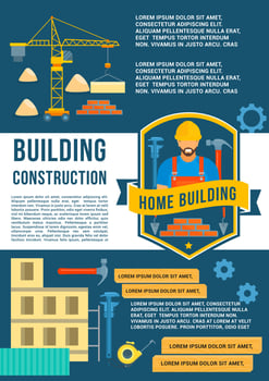 House construction and building vector poster