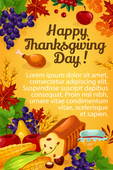 Thanksgiving day vector greeting poster