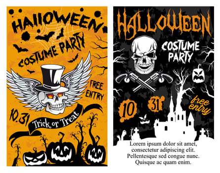 Halloween party vector trick ot treat night poster