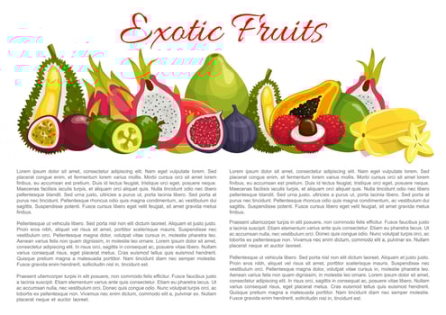Vector information poster tropical exotic fruits