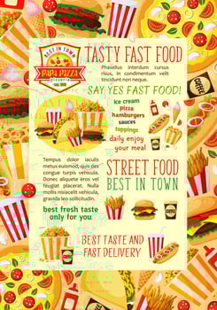 Fast food restaurant lunch banner template design vector