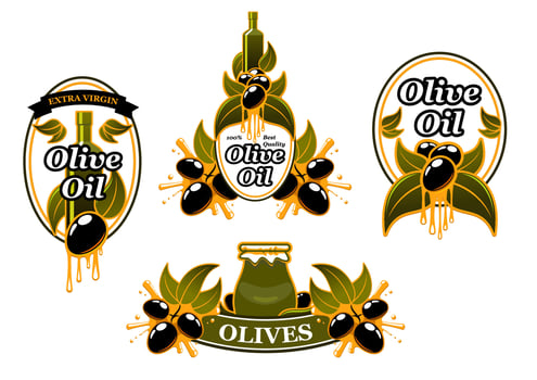 Vector icon of olives for organic olive oil