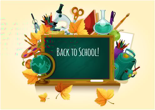 Back to school. Chalked text on blackboard vector