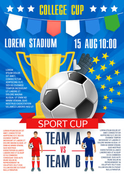 Vector poster for soccer football college league
