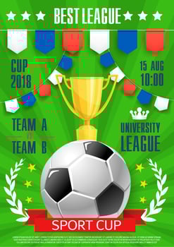 Vector football poster soccer college league cup