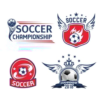 Soccer sport game or football championship emblem vector