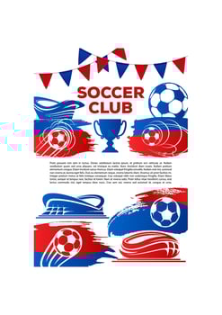 Vector football poster for soccer game cup