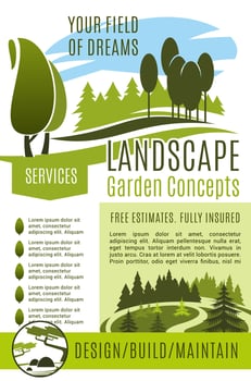Vector poster gardening landscape design company