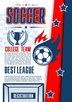 Vector poster for football college league game