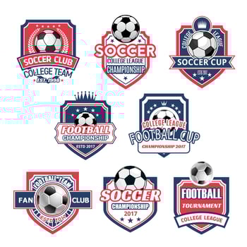 Vector icons for soccer club football team league