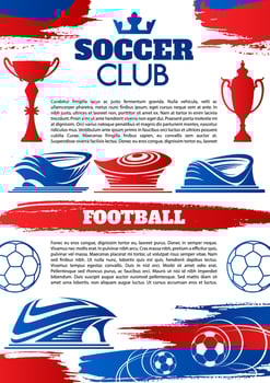 Soccer sport game banner of football club template vector