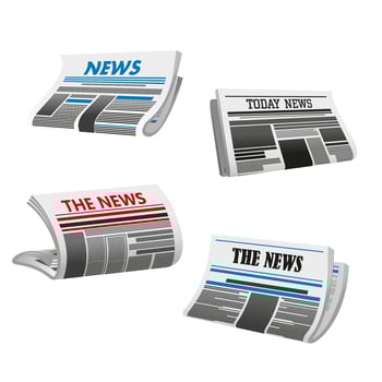 Newspaper icon of folded printed paper news vector