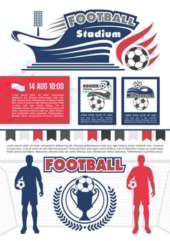 Football sport competition poster for soccer match vector