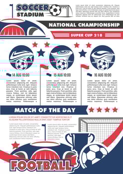 Football championship banner with soccer ball vector