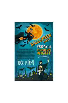 Halloween friday horror party vector poster